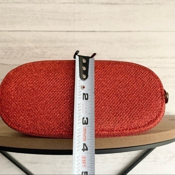 Alessia Red and Gold Bejeweled Closure Clutch Bag - Picture 9 of 12